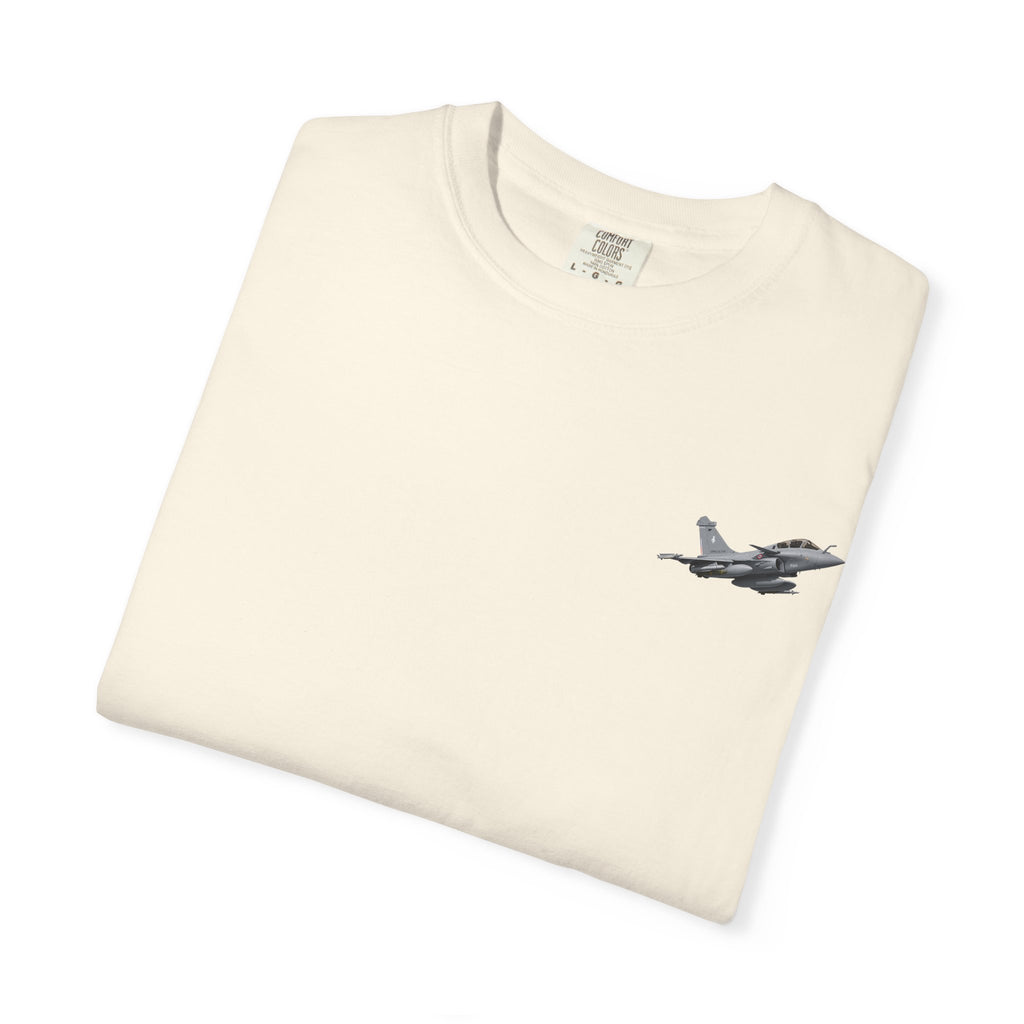 Jet Fighter Pocket T‑Shirt — Minimal Military Aircraft Graphic