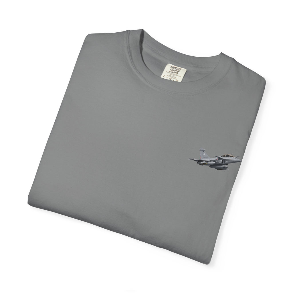 Jet Fighter Pocket T‑Shirt — Minimal Military Aircraft Graphic