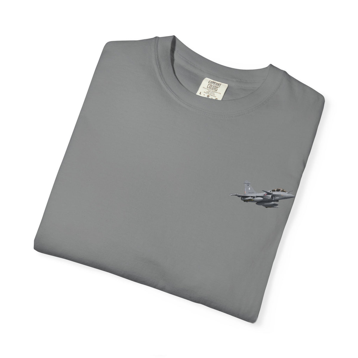 Jet Fighter Pocket T‑Shirt — Minimal Military Aircraft Graphic