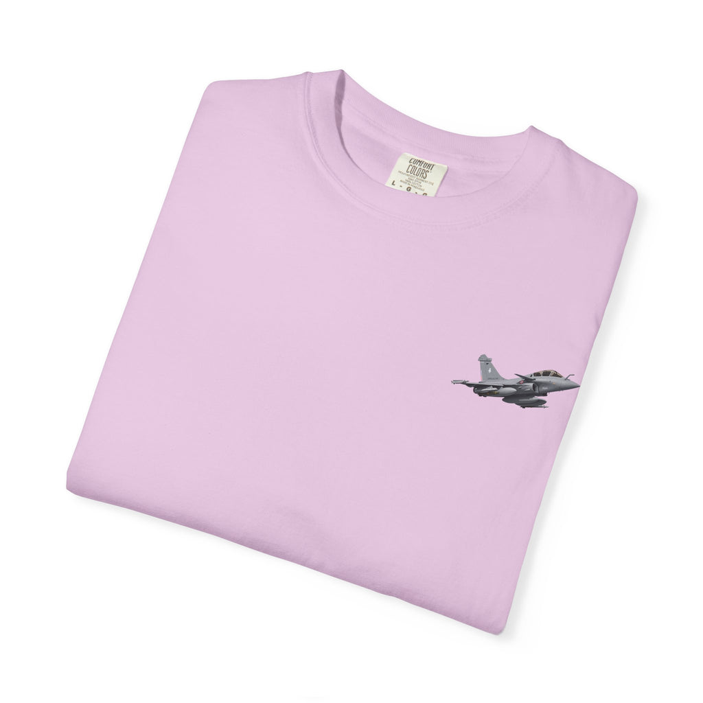 Jet Fighter Pocket T‑Shirt — Minimal Military Aircraft Graphic