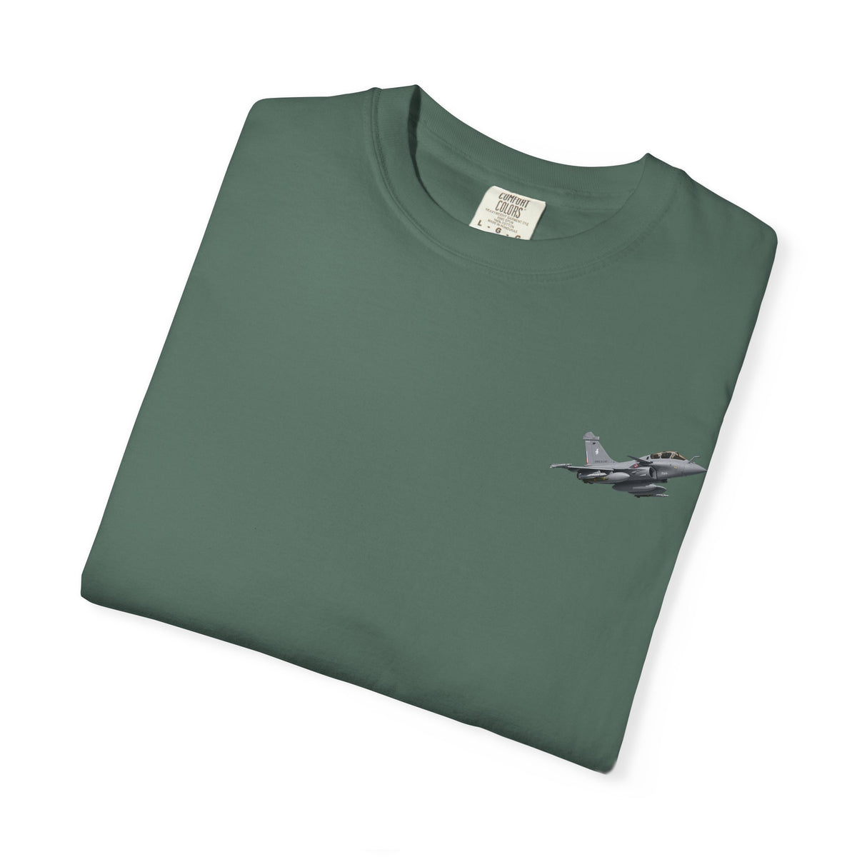 Jet Fighter Pocket T‑Shirt — Minimal Military Aircraft Graphic