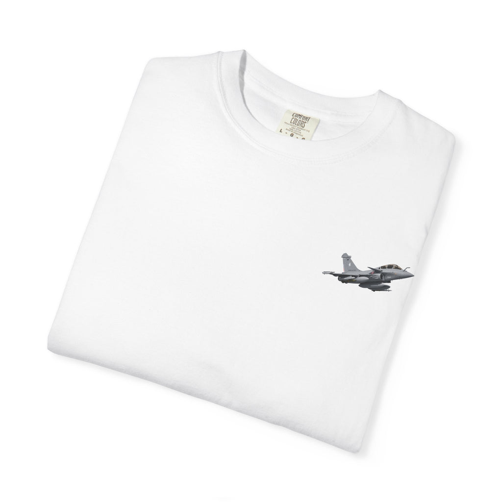 Jet Fighter Pocket T‑Shirt — Minimal Military Aircraft Graphic