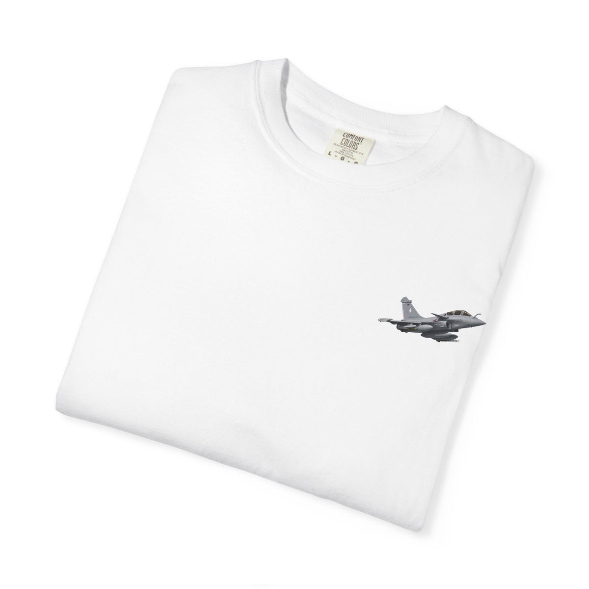 Jet Fighter Pocket T‑Shirt — Minimal Military Aircraft Graphic