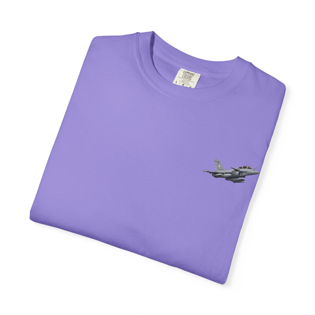Jet Fighter Pocket T‑Shirt — Minimal Military Aircraft Graphic