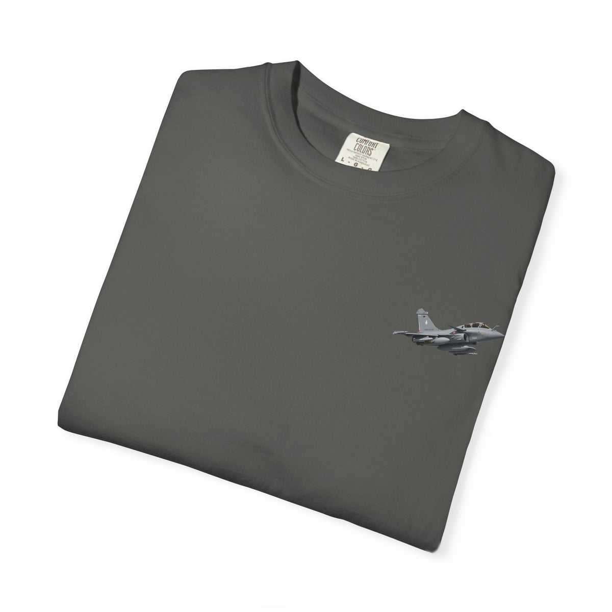 Jet Fighter Pocket T‑Shirt — Minimal Military Aircraft Graphic