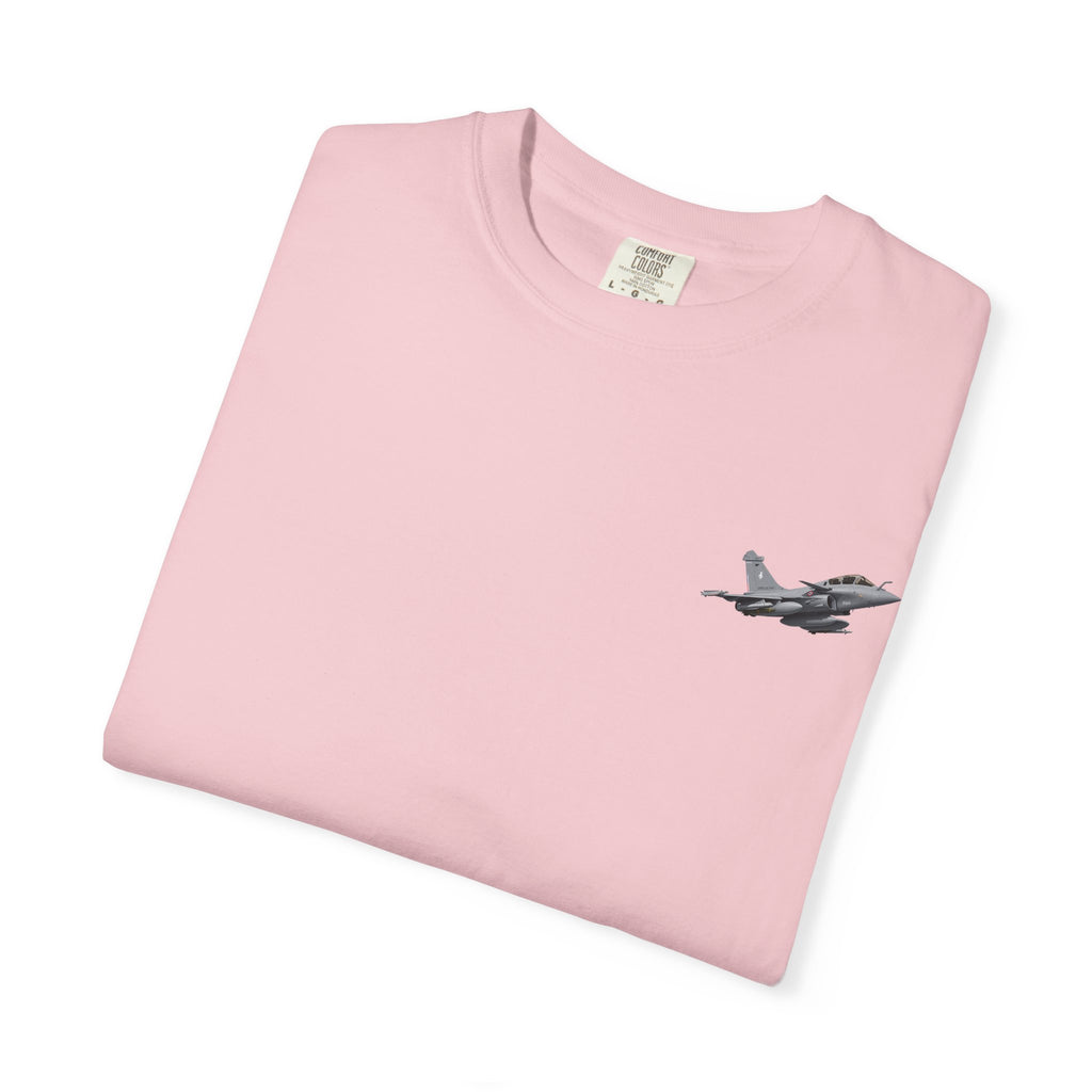 Jet Fighter Pocket T‑Shirt — Minimal Military Aircraft Graphic