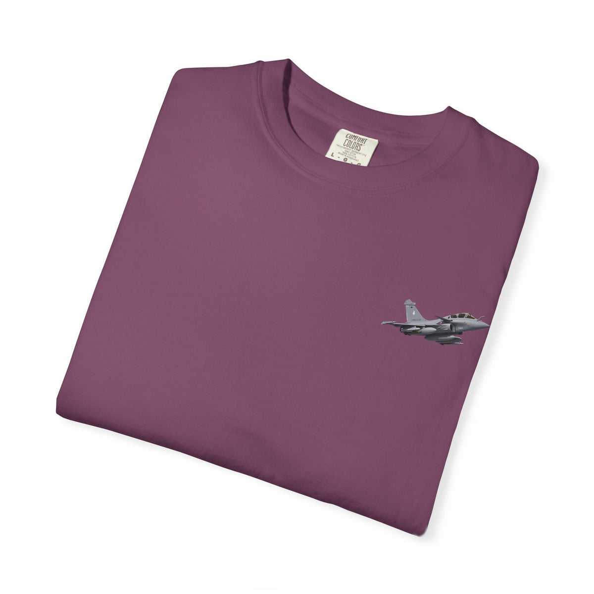 Jet Fighter Pocket T‑Shirt — Minimal Military Aircraft Graphic