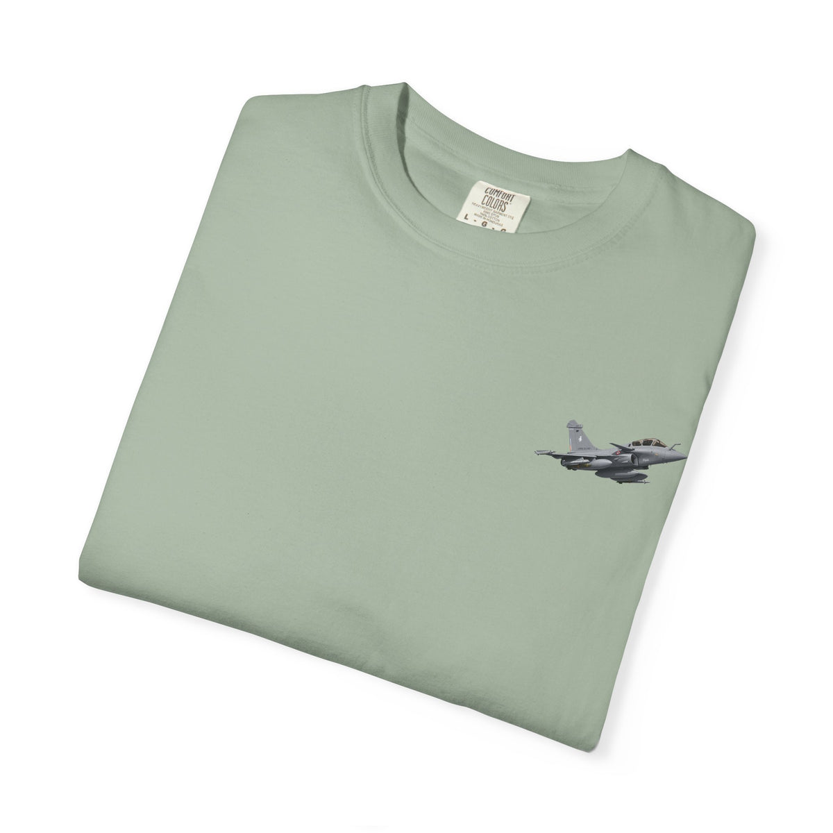 Jet Fighter Pocket T‑Shirt — Minimal Military Aircraft Graphic